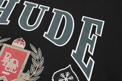 RHUDE slogan logo wheat ear logo retro short sleeved T-shirt black