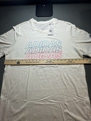Adidas Men’s White Multi Color Logo Graphic T-Shirt Size L Brand New