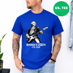 George Washington Playing Guitar 4th July 250th Anniversary Gifts T-Shirt