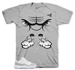 Shirt To Match Jordan 11 Cement Grey Shoes – Raging Face Sneaker Tee