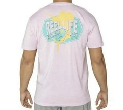 Reel Life Men’s Medium T Shirt Short Sleeve Marlin Ocean Washed Pink Tee Lot A