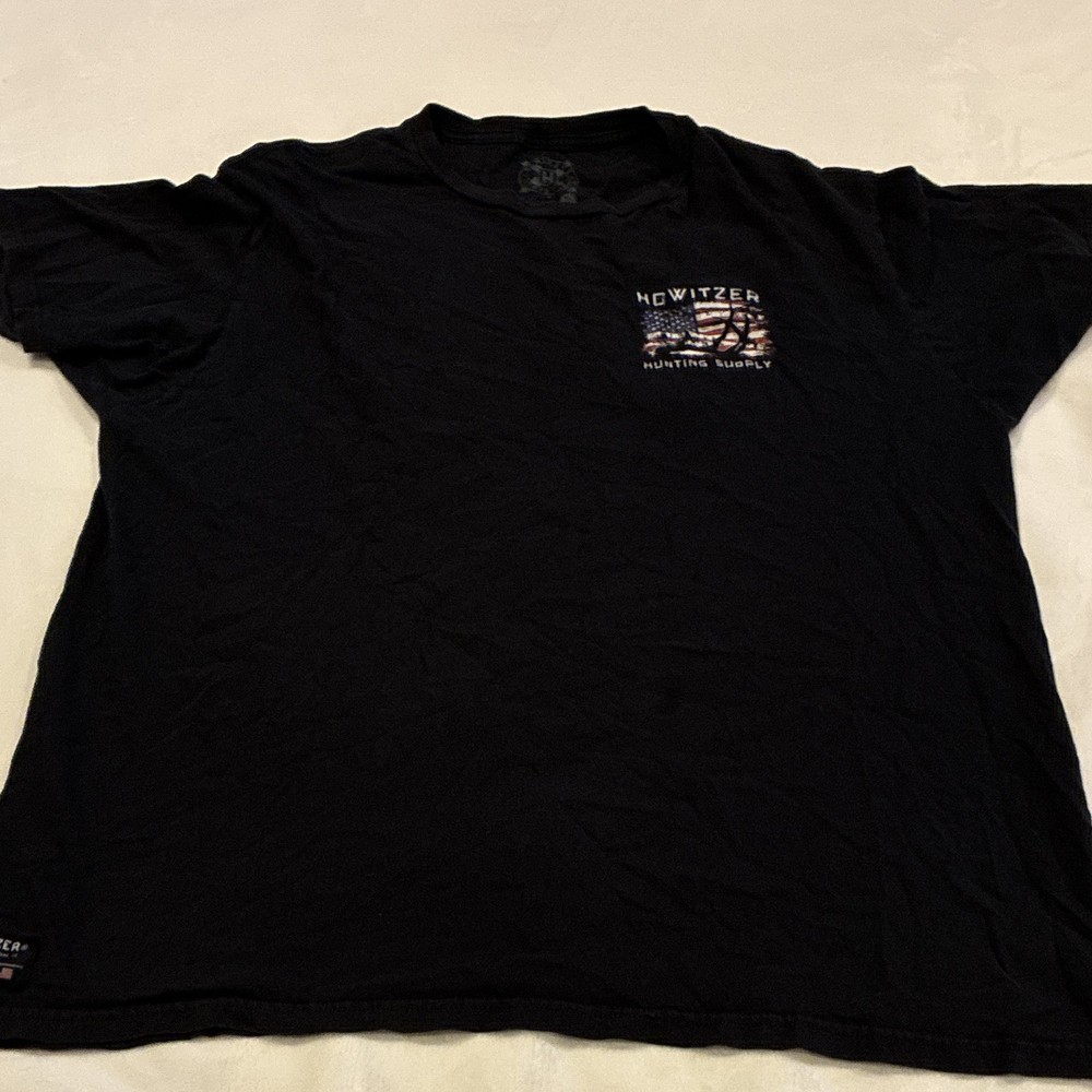 Howitzer Clothing Men’s Black Double-Sided Logo Graphic Crew Neck T-Shirt XL