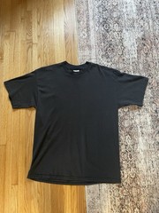 Vintage Slightly Worn In 1990s Tultex Black Blank T-Shirt Size XL