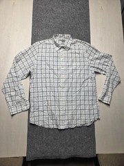 The Classic Shirt Men’s Shirt White Sz Large Blue Check Plaid Button Up Collard