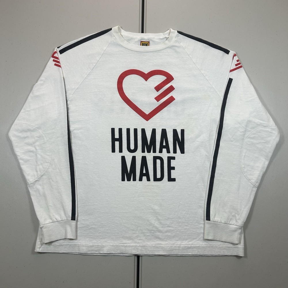 Human Made Long Sleeve Shirt Men’s Size XL Striped Heart Logo Made in Japan
