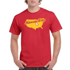 Kansas City USA Script – Football Team Colors Sports T-Shirt – Red