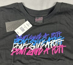 Swag Golf T-Shirt Don’t Give A Putt Script Repeating Graphic Print Large Black