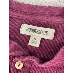 Goodthreads Shirt Mens XL Red Maroon Long Sleeve Waffle Knit Comfort Casual