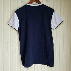 SOBK Shirt Mens Medium Blue White Colorblock Stripe Crewneck Stretch Jersey Tee