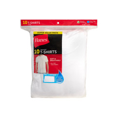 Hanes Men’s White Crew T Shirt Undershirts 10 Pack – XL size