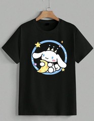 Cinnamoroll T-Shirt Cute Sanrio Dog Moon Stars Graphic Tee Kawaii Gift Unisex