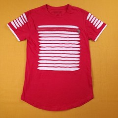 Switch Remarkable Men’s Medium Razor Cut Zipper Short Sleeve Shirt Red White