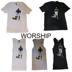 Tom of Finland T-shirts Tank Tops Gay Muscle Leather Fetish Black White Men Gray