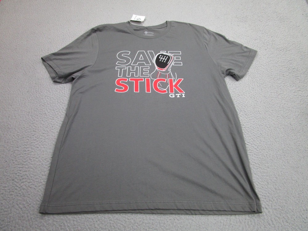 Volkswagen GTI Shirt Mens 2XL Gray Stick Manual Driver VW MK7 MK6 Golf