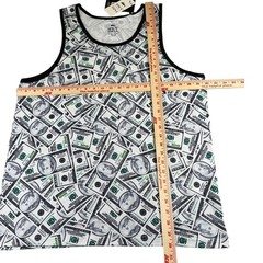 Spicy Tuna Tank Top Money Print Dollar Bills Graphic Mens XL NWT