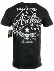 ARCHAIC by AFFLICTION Men’s T-Shirt NATION Skull Wings US Flag Black S-4XL $40