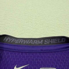 Nike Pro Combat Shirt Mens Large Purple Gray Fitted Hyperwarm Shield Performance