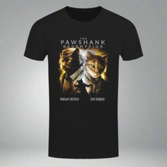 The Shawshank Redemption Funny T-Shirt Cat Design Black Unisex Cats Film Lovers