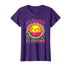 Growing & Glowing Summer Maternity Top for Women – Purple, Size Medium