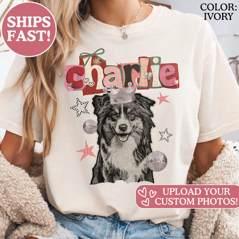 Custom Dog Comfort Tee Personalized Pet Lover Gift