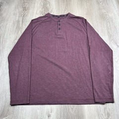 Public Rec Long Sleeve Henley T-Shirt Mens Size Extra Large Maroon