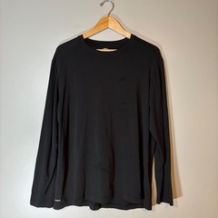 Athletic Works Mens Black Long Sleeve Performance Tee Shirt DriWorks Large 42-44