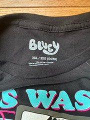NWT NEW BLUEY BANDIT MIXTAPE 80’S MAN BLACK SHIRT RETRO MENS ADULT 3XL XXXL 3X