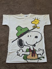 Vintage Oversized Snoopy Woodstock Boy Scout Camper T-Shirt One Size Fits All!