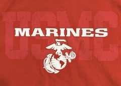 UNITED STATES MARINE CORPS -“USMC MARINES” – Red T-Shirt -Sz S / SMALL – NWT!