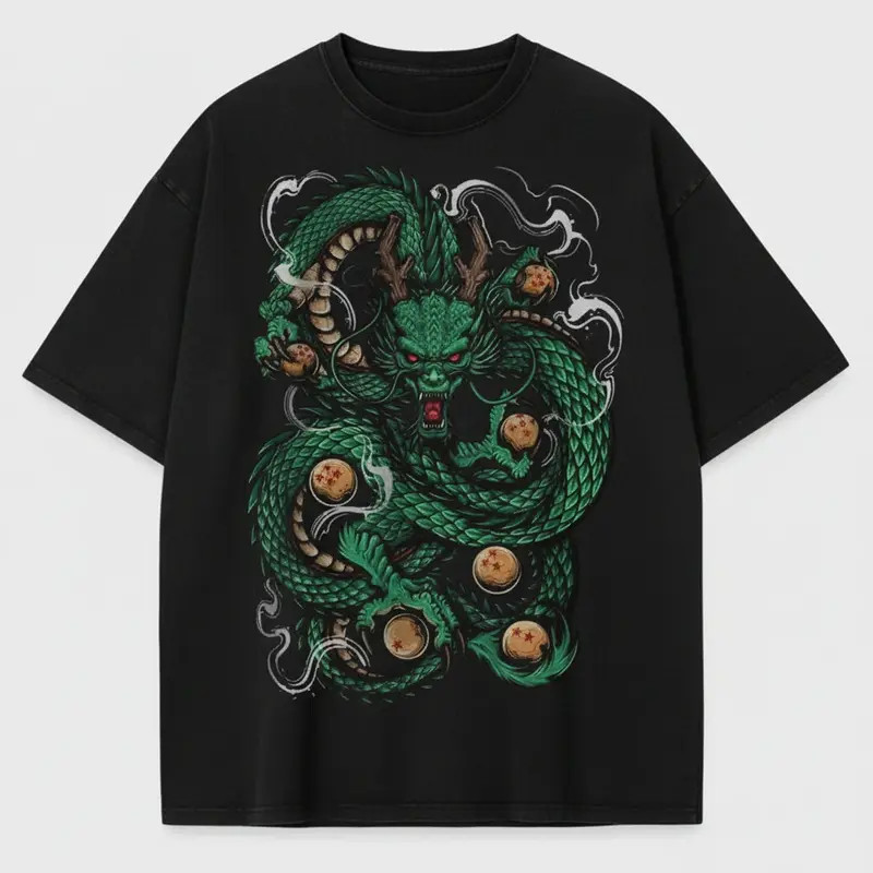 Mythic Dragon Anime Vintage Streetwear Graphic T-Shirt Unisex Cotton Tee