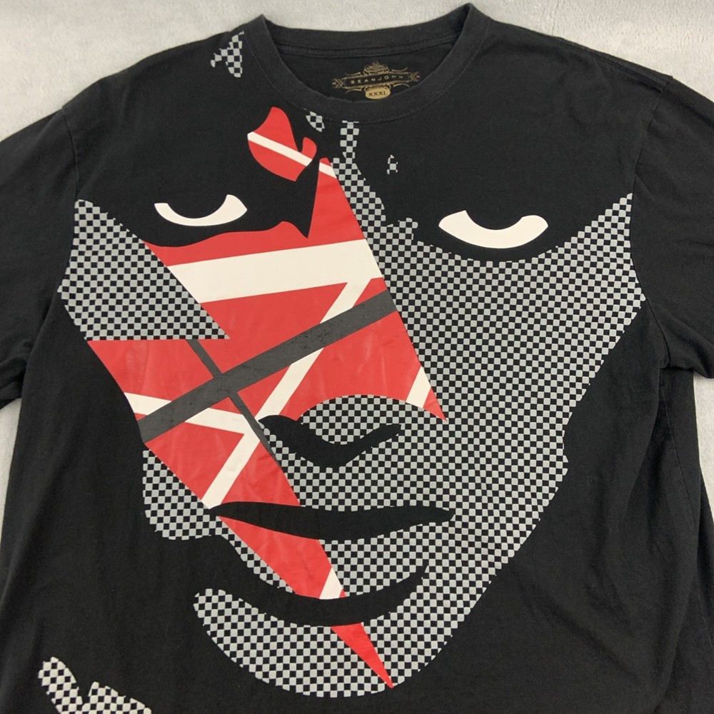 Sean John Face AOP Y2K Black T Shirt 3XL Puff Daddy All Over Print