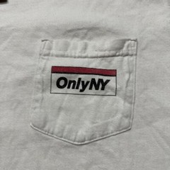 Only NY Box Logo Pocket Tee Shirt SZ XL White Streetwear Hiphop Rap Hypebeast