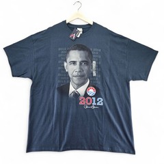 Obama 2012 Face T Shirt America Pride Spirit Tee Mens 2XL XXL Blue Dusk New
