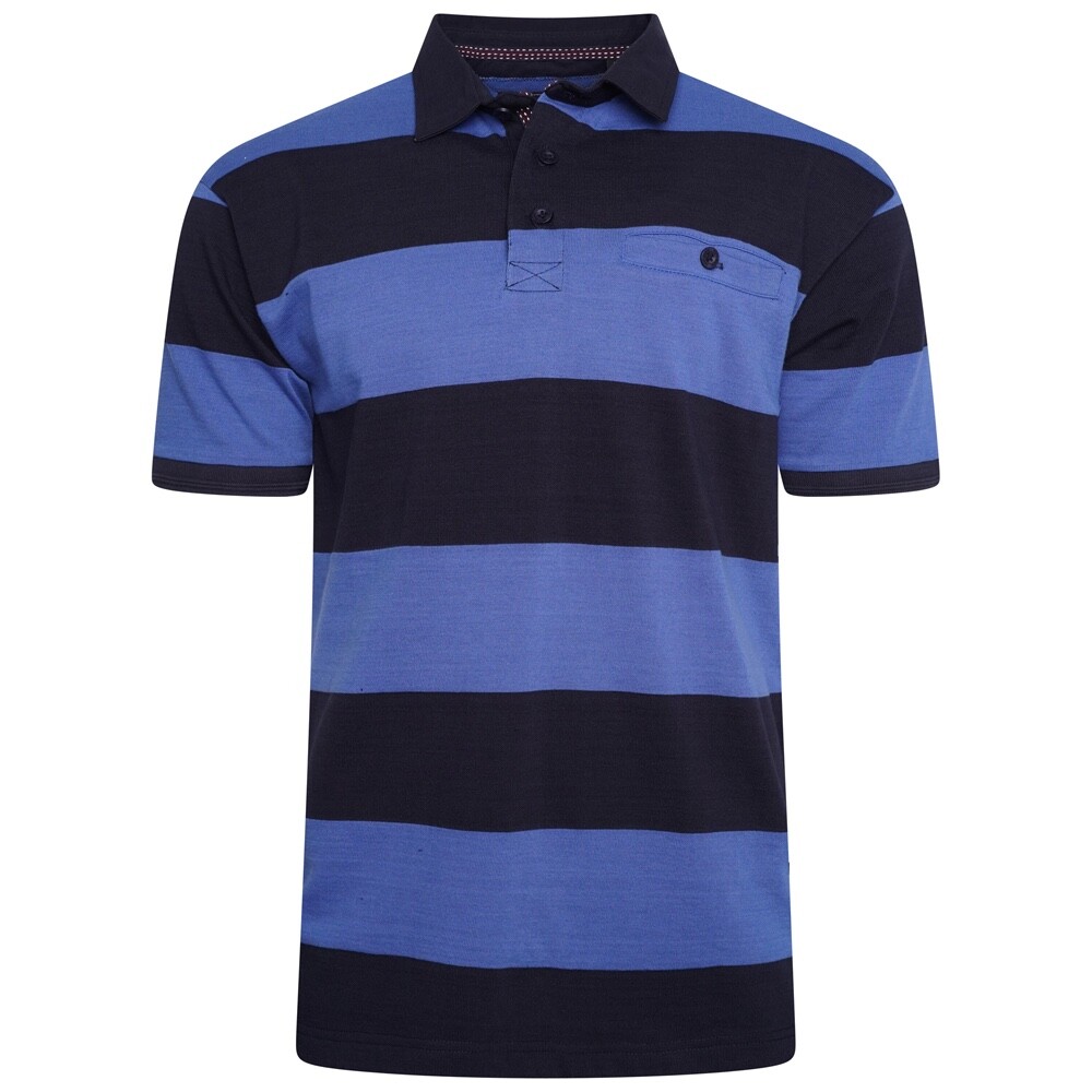 Mens KAM BIG Fashion Polo Shirt Short Sleeve Stripe Cotton Summer Rugby 2-8XL