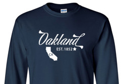 Oakland California State T-Shirt Graphic Tee Unisex Apparel Custom Text 