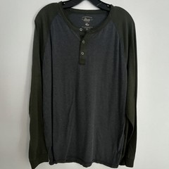 G.H. Bass & Co. Men’s Henley Button Knit Cotton Poly T-Shirt Gray Green XLComfy