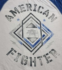 Buckle AMERICAN FIGHTER Men’s Size XL Blue White Black T-shirt