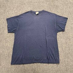 Vintage Hanes T-Shirt Men’s Medium Stained Blank Cotton Blend Heavyweight Blue