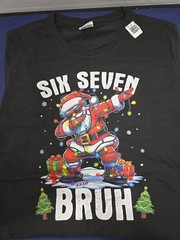67 Meme Six Seven Bruh Dabbing Santa Funny Christmas Meme T-Shirt Size Small