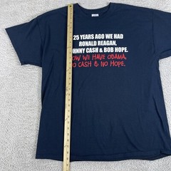 Vintage Anti Obama Political T-Shirt Mens XL Black Y2K Ronald Reagan Parody USA