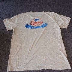 Costa Del Mar Mens XL Cream Graphic T-Shirt From Sea To Shining Sea Wave Logo