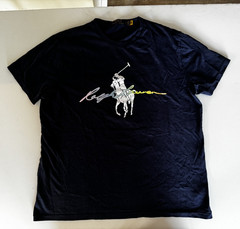 Polo Ralph Lauren Men’s Navy Big Pony Player Signature Logo Graphic Sz Large