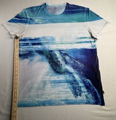Calvin Klein Men’s Graphic Logo Crew Neck Short Sleeve T-Shirt Blue/White L