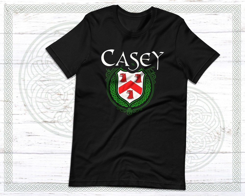 Casey Family Irish Family Crest T-shirt – Irish Heritage Coat of Arms