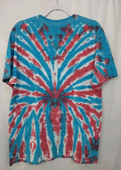New Tie Dye Men’s T-Shirt Blue Red Adult Large Multicolor Summer Spider