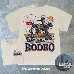 Vintage Rodeo Cowboy Graphic Tee Mens Western Cowboy T-Shirt