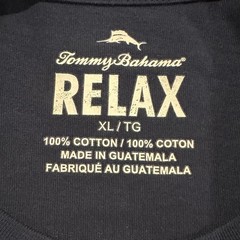 Tommy Bahama Relax Mens XL Spin Class Graphic T-Shirt Navy Blue Cotton Marlin