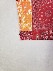 Maxi Milian N Y Men Shirt Large Red Bandana Patchwork Cotton B Short Sleeve T