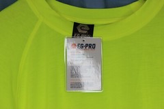 VARSITY EG PRO Crewneck YELLOW T-Shirt size XL Long Sleeve Poly Rayon Spandex