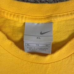 Vtg Nike Shirt Mens XL Yellow Embroidered Spellout Y2K Sports Silver Tag 2003